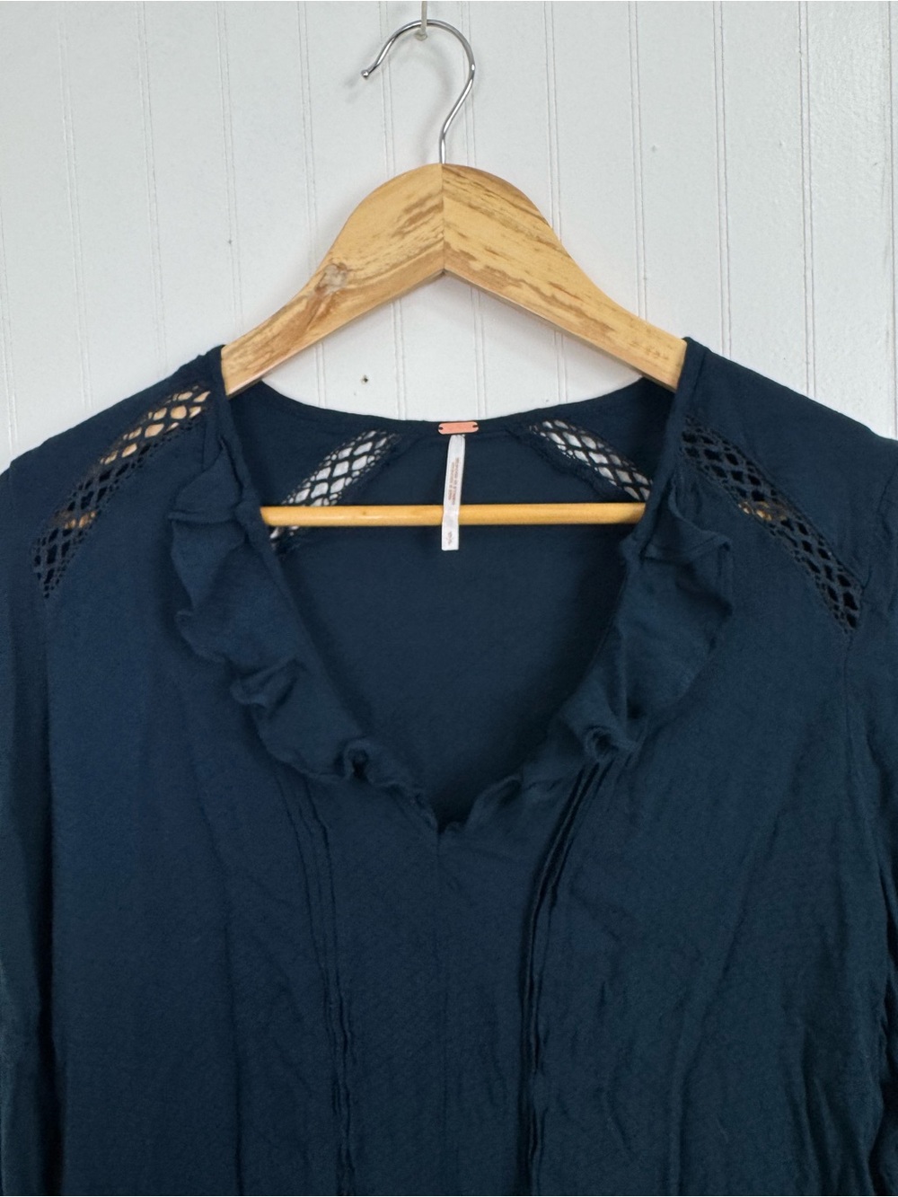 Dark Blue Free People Flowy Blouse - Picture 4 of 7